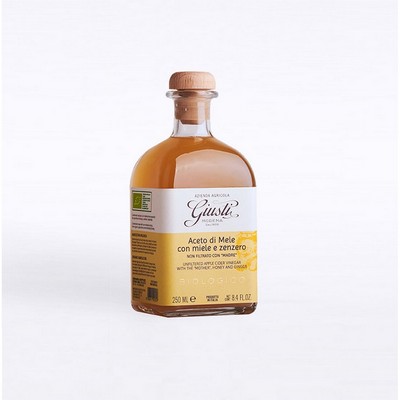 Aceto di mele Biologico non filtrato con madre, miele e zenzero 250 ml